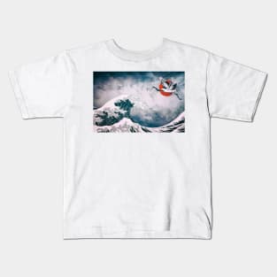 Japanese Red Crown Crane Kids T-Shirt